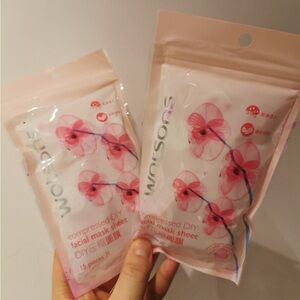 Pink Compressed DIY Facial Mask Sheets